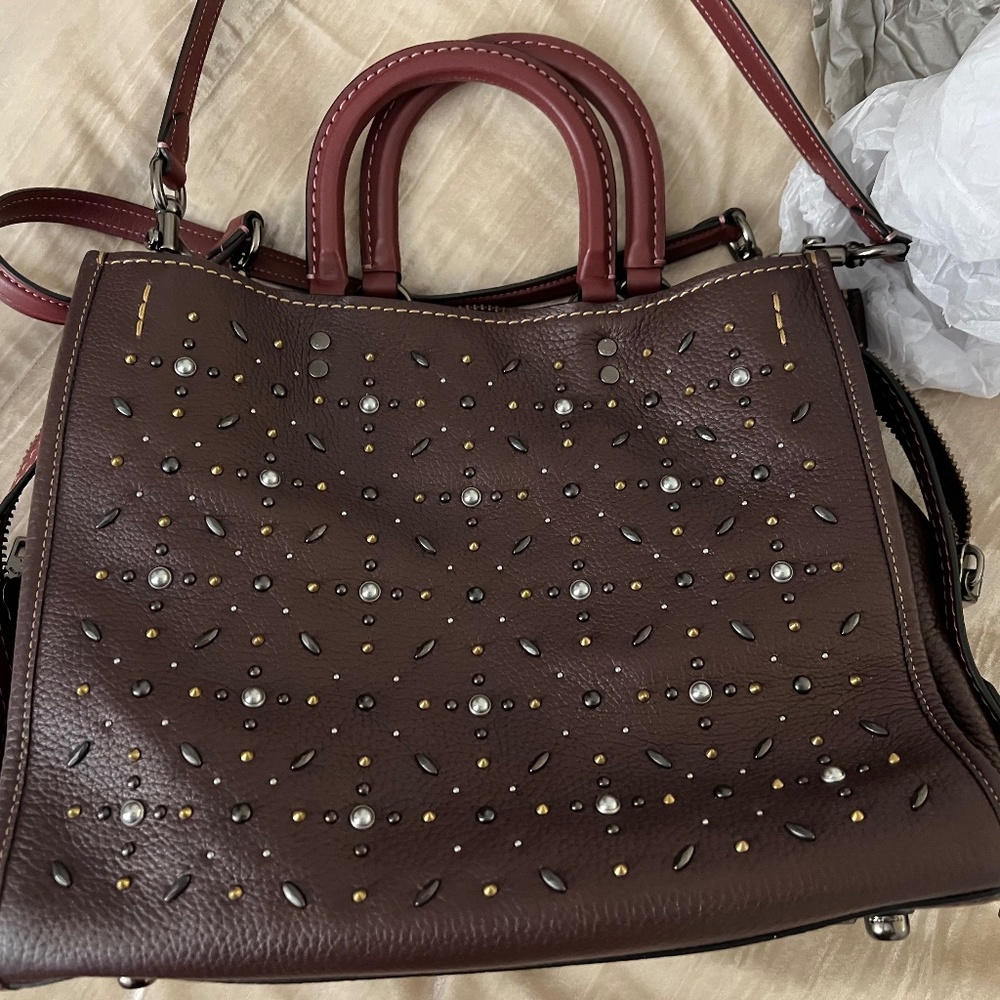 Coach 1941 Rogue 35 Prairie Rivet Ox Blood with dust bag
